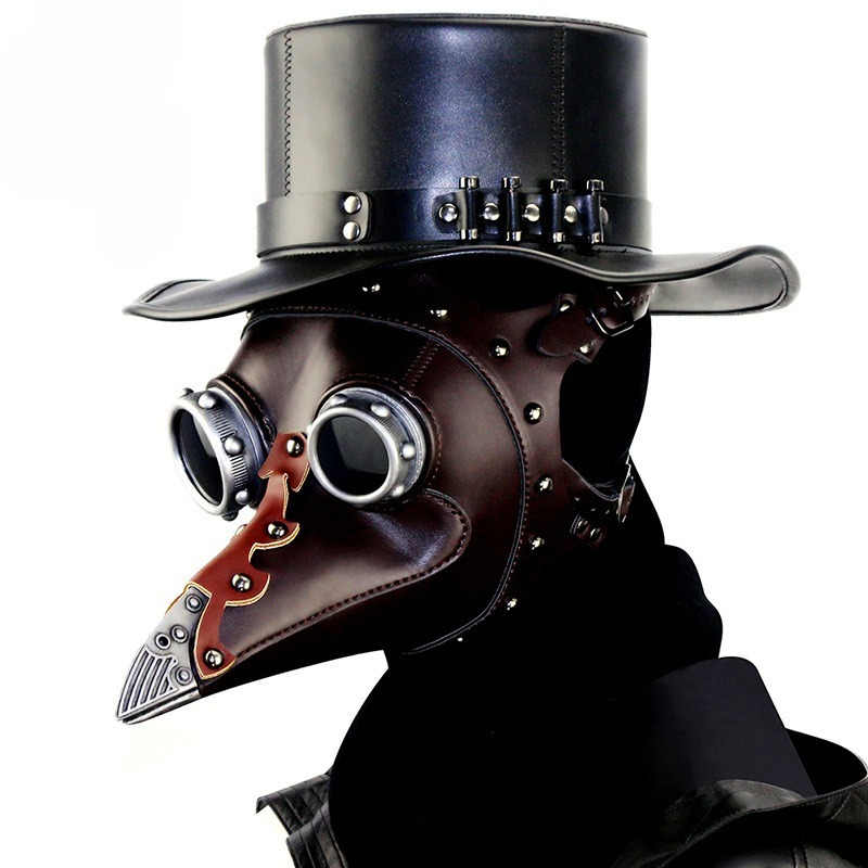 Disposable Surgical Mask - PU-leer Plague Doctor Masker Eng Steampunk