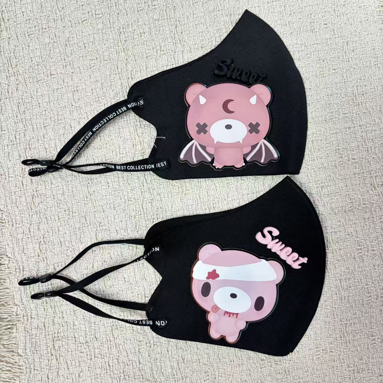 Cloth Face Mask Washable - Schattige cartoon beer stoffen gezichtsmasker verstelbare