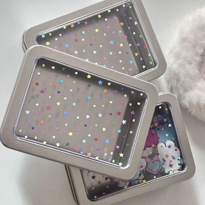 Face Mask Storage Box - Kleurrijke sterren oorbellen opbergdoosje klaverblad design