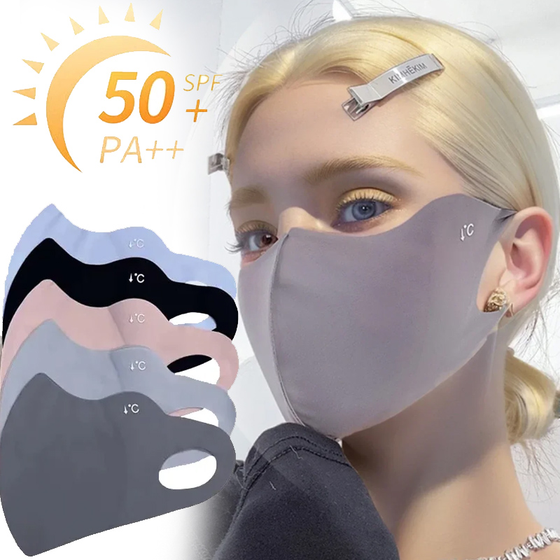 Cloth Face Mask Washable - Zomerzonbeschermende gezichtsmasker 3D ademende wasbare ijzijde