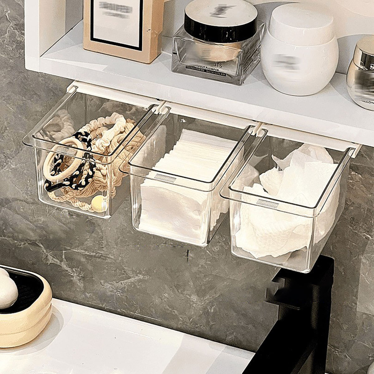 Face Mask Storage Box - Transparante badkamer katoenen stok make-up katoenen